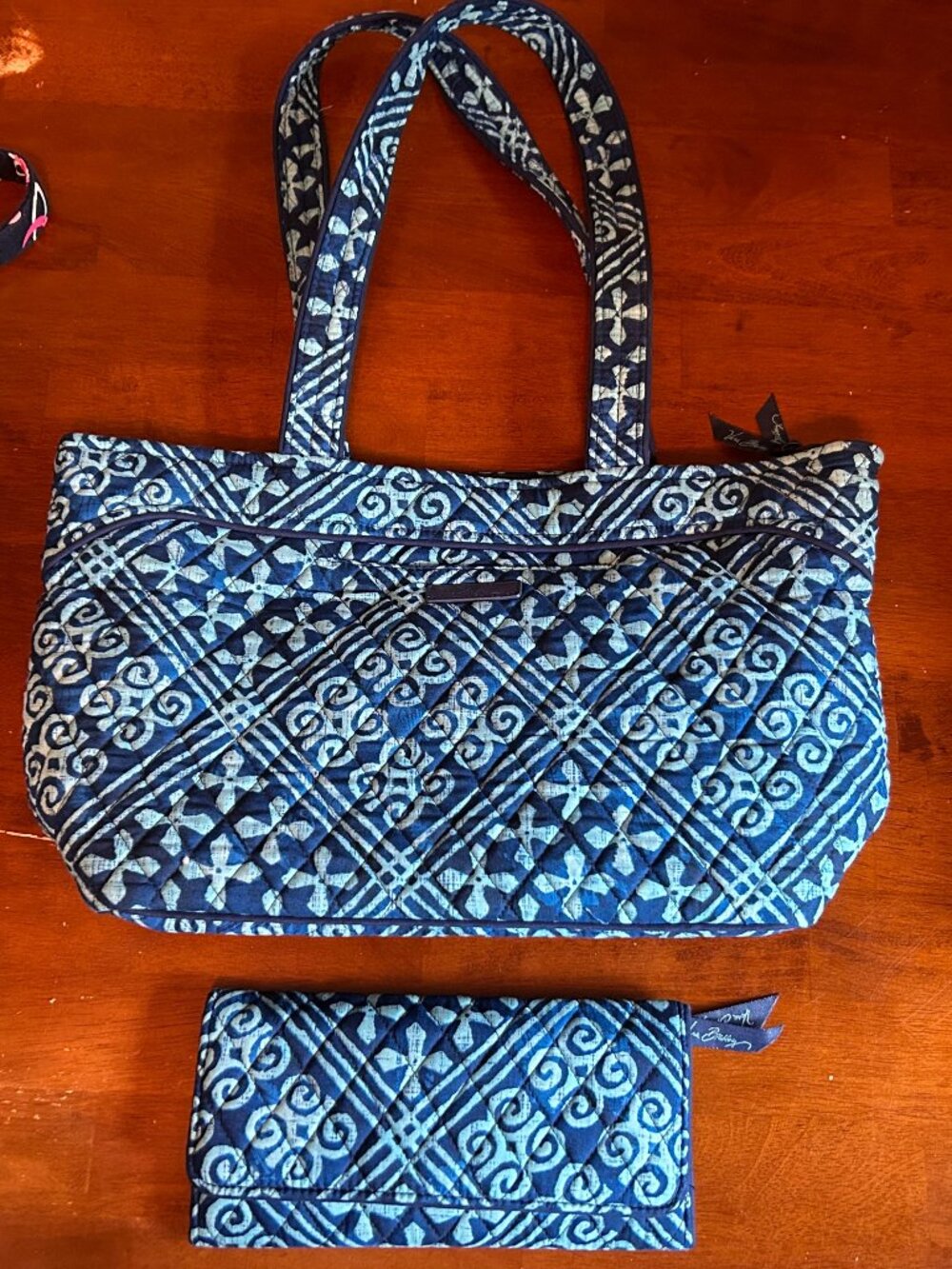 Vera Bradley Cuban Tiles Shoulder Bag with Matching Wallet